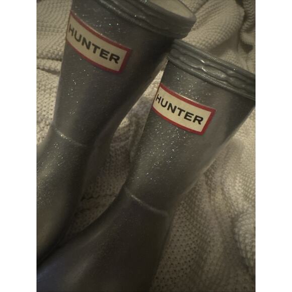 Hunter Kids Original First Classic Metal Boot Toddler size 7 Silver Rainboots - Picture 2 of 6